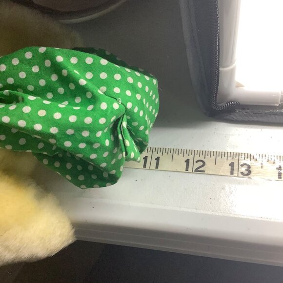 Vtg 1982 A&B Novelty Co. Plush Bunny Toy Green Polka Dot Hat Tie Stuffed Animal - Picture 10 of 10